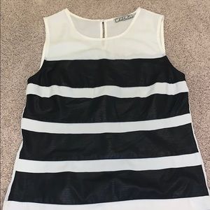 white and black tank top